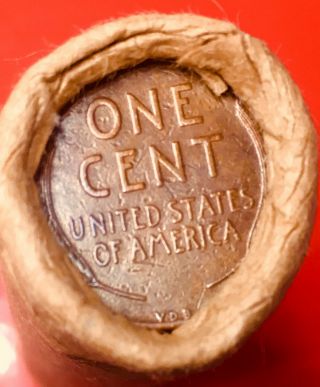 1860 INDIAN HEAD / 1909 VDB BANK OF SAN FRANCISCO OBW LINCOLN WHEAT PENNY ROLL 3