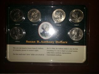 Susan B Anthony Dollar 6 Coin Set 1979 1980 P D S Littleton Set Apollo 11
