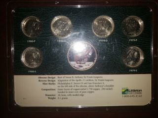 Susan B Anthony Dollar 6 Coin Set 1979 1980 P D S Littleton Set Apollo 11 2