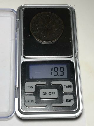 1869 Uruguay 4 Centesimos Bronze Coin KM 13 4