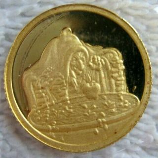 1/4 Oz.  999 Gold Coin Disney Witch 1987 50th Snow White $0 Ship W/track Insured