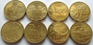 Poland Dinosauria Set Of 8 Coins Jetons