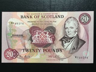 The Royal Bank Of Scotland 1987 £20 Twenty Pounds Banknote Unc S/n K149314
