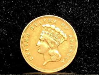 1870 $3 Indian Princess Gold Coin (rare) Low 3500