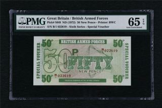 1972 Great Britain / British Armed Forces 50 Pence Pick M49 Pmg 65 Epq Unc