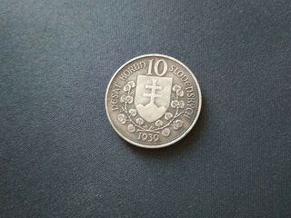 Slovakia 10 Korun 1939 Pribina Coin 2