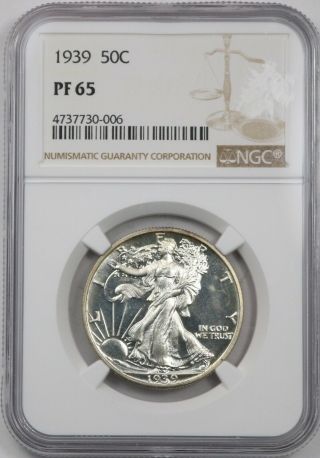 1939 Proof Walking Liberty Half.  Ngc Pf65.  Choice Coin For The Grade.  Cameo Obv.