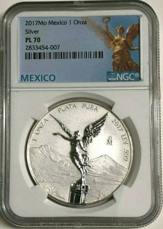 2017 Mexico 1oz Silver Reverse Proof Libertad Ngc Pl 70 - Low Mintage
