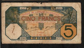 5 Francs From West Africa 1929