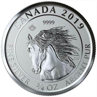 2019 3/4 Oz Canada Silver Wild Horse Coin Reverse Proof