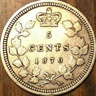1870 Canada Silver 5 Cents Coin - Example