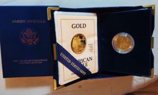 Fresh 1991 $10.  00 ¼ Ounce Gold Eagle In U.  S.  Presentation Case,