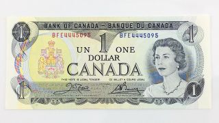 1973 Canada 1 One Dollar Bfe Prefix Canadian Uncirculated Currency Banknote I395