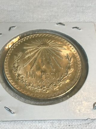 1943 Mexican Silver One Peso Mexico (512)