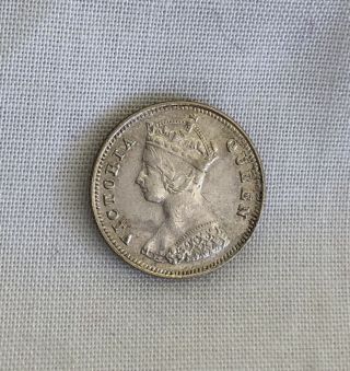 1888 Hong Kong Victoria 10 Cents Silver Coin