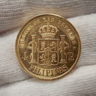 1868 - Philippines - 4 Pesos - Isabella Ii - Gold Coin