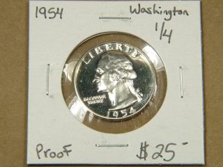1954 Washington Quarter Silver Proof Coin