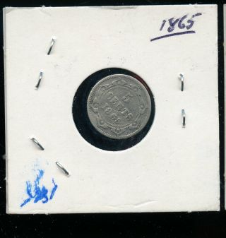 1865 Newfoundland 5 Cents Vg Dsp87