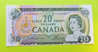 1969 Bank Of Canada 20 Dollar Replacement Note - Ez9285511.  Au 55 - Almost Unc