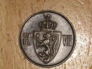 Norway 1907 5 Ore coin Very Fine 2