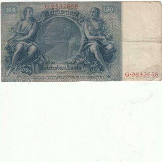 WW2 German Nazi Era Germany Reichsmark Banknote 100 Mark - 1935 2