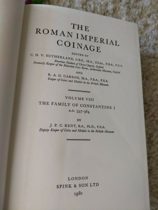 Roman Imperial Coinage Vol.  8 (The Family of Constantine I) by Kent (1981 Ed. ) 6
