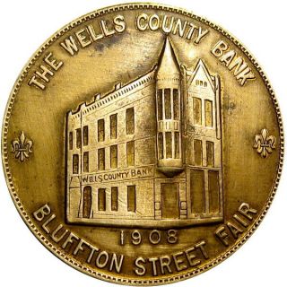 1908 Bluffton Indiana Good Luck Swastika Token Wells County Bank Street Fair