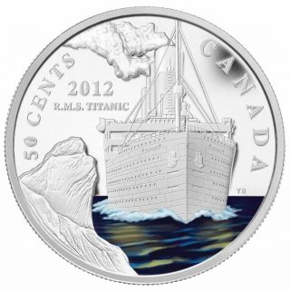 2012 Canada 50 Cent Silver Plated Coin - Rms Titanic