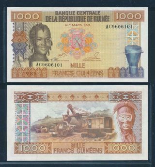 [100322] Guinea 1985 1000 Francs Bank Note Prefix With Series Unc P32