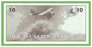 LITHUANIA - 10 LITU - 1991 - P - 47a - UNC - UV - REAL FOTO 3