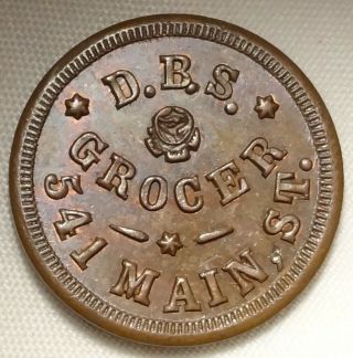 D.  B.  S.  Grocer Cincinnati Ohio Oh 165fy - 1a Civil War Store Card Token