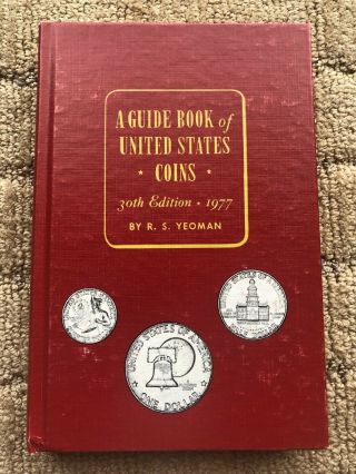 1977 Red Guide Book Of Us Coins (experimental Cover) & Autographed By Rs Yeoman