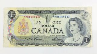 1973 Canada 1 One Dollar Mr Prefix Canadian Circulated Replacement Banknote I373