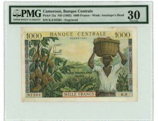 Cameroon - 1000 Francs Nd (1962),  Pmg Very Fine 30