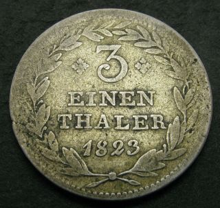 Hesse - Cassel (german State) 1/3 Thaler 1823 - Silver - Wilhelm Ii.  - 93