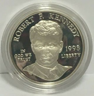 1998 S $1 Silver Robert F.  Kennedy Proof Commemorative OGP Box/COA 2