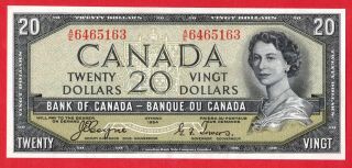 ✪ 1954 $20 Bank Of Canada Note Devil Face A/e First Prefix - Au Cleaned