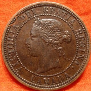 1881 H Au - Unc Canada Large Cent Victoria Coin Canadian