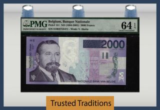 Tt Pk 151 1994 - 01 Belgium Banque Nationale 2000 Francs " B.  Horta " Pmg 64 Epq