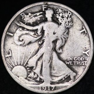 Fine 1917 Walking Liberty Silver Half Dollar