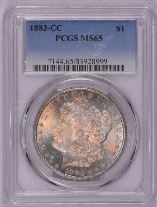 1883 Cc Carson City Morgan Silver Dollar - Pcgs Graded Ms65 Toned Coin