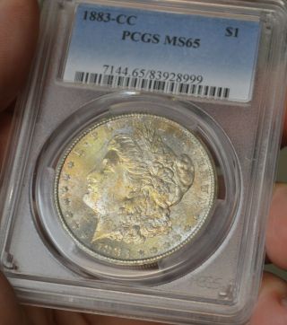 1883 CC Carson City Morgan Silver Dollar - PCGS graded MS65 toned coin 3
