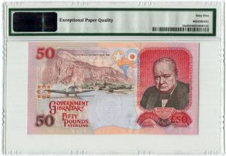 PMG 65 Great Britain Gibraltar 2006 Banknote 50 Pounds EPQ 2