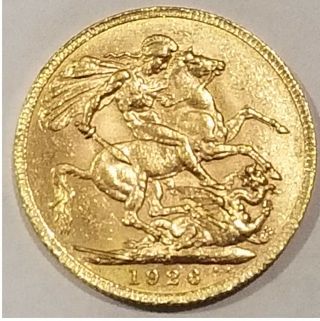 1926 English King George V Gold Full Sovereign Coin