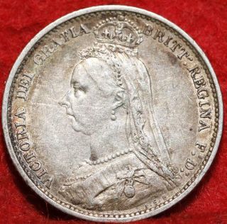 1889 Great Britain 6 Pence Silver Foreign Coin