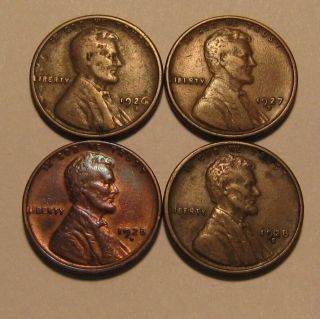 1926 S 1927 S 1928 D 1928 S Lincoln Cent Penny - Mixed - 21su