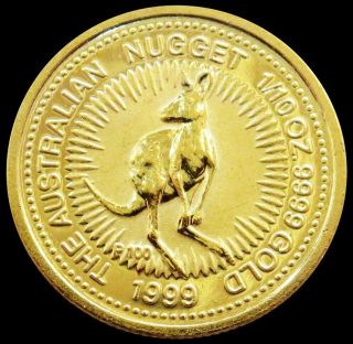 1999 Perth Gold Australia $25 Kangaroo 1/4 Oz Coin State
