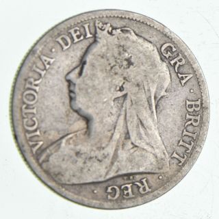 World Coin - 1894 United Kingdom 1/2 Crown - World Silver Coin - 13.  4g 844