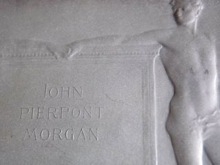 Sterling Silver Memorial Medal/Plaque of John Pierpont Morgan by E.  Fuchs 8