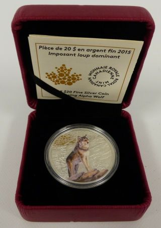 2015 Canada 20 Dollars Fine Silver Coin Alpha Wolf